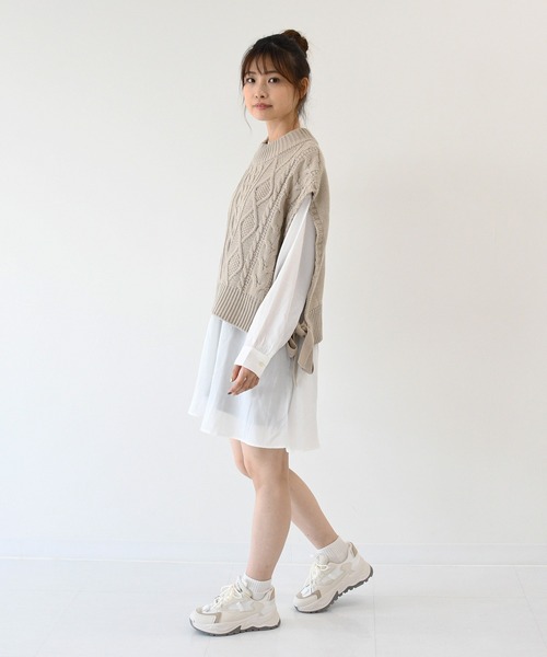 NOFALL（ノーフォール）の「カラーコンビ厚底ダッドスニーカー（スニーカー・レディース・ベージュ/グレー・LL/3L/S/M/L）」の17枚目の写真