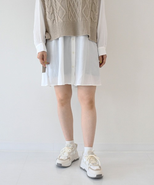 NOFALL（ノーフォール）の「カラーコンビ厚底ダッドスニーカー（スニーカー・レディース・ベージュ/グレー・LL/3L/S/M/L）」の15枚目の写真