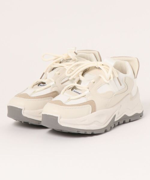 NOFALL（ノーフォール）の「カラーコンビ厚底ダッドスニーカー（スニーカー・レディース・ベージュ/グレー・LL/3L/S/M/L）」の3枚目の写真