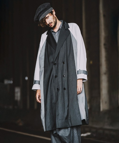 NO ID.(ノーアイディ)の「mj8201- ダブルブレストBIGロングコート(その他アウター・メンズ・ブラック/ベージュ/グレー・ONE SIZE)」の7枚目の写真