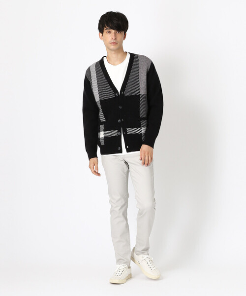 COMME CA ISM（コムサイズム）の「チェック柄 Ｖネックカーディガン（カーディガン/ボレロ・メンズ・ブラック/ネイビー/グレー・MEDIUM/LARGE）」の7枚目の写真