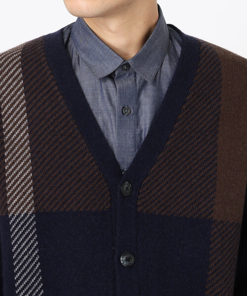 COMME CA ISM（コムサイズム）の「チェック柄 Ｖネックカーディガン（カーディガン/ボレロ・メンズ・ブラック/ネイビー/グレー・MEDIUM/LARGE）」の19枚目の写真
