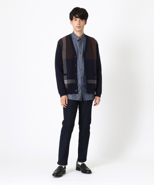 COMME CA ISM（コムサイズム）の「チェック柄 Ｖネックカーディガン（カーディガン/ボレロ・メンズ・ブラック/ネイビー/グレー・MEDIUM/LARGE）」の9枚目の写真