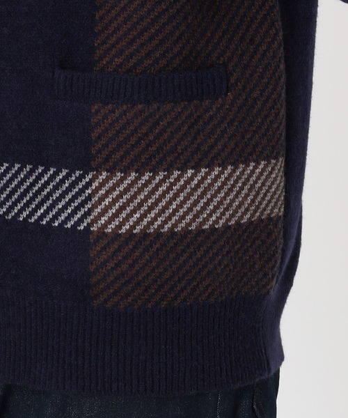 COMME CA ISM（コムサイズム）の「チェック柄 Ｖネックカーディガン（カーディガン/ボレロ・メンズ・ブラック/ネイビー/グレー・MEDIUM/LARGE）」の15枚目の写真