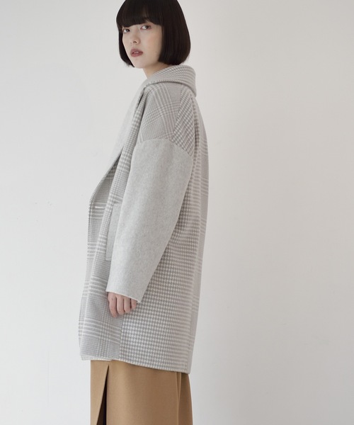 La SRIC(ラスリック)の「La SRIC / 3柄チェックCT(チェスターコート・レディース・ライトグレー/ブラック・38)」の1枚目の写真