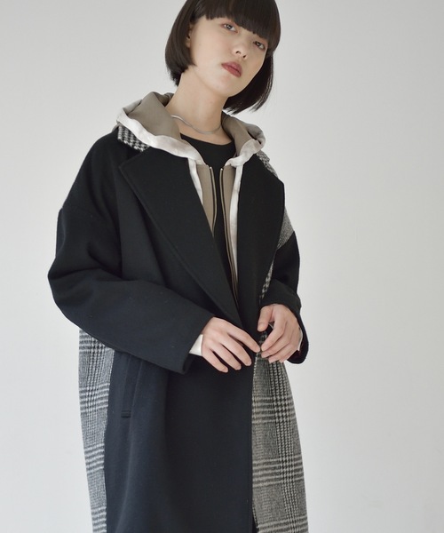 La SRIC(ラスリック)の「La SRIC / 3柄チェックCT(チェスターコート・レディース・ライトグレー/ブラック・38)」の20枚目の写真