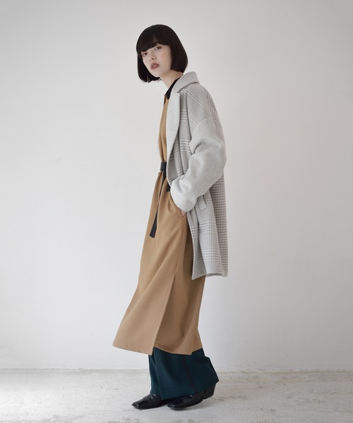 La SRIC(ラスリック)の「La SRIC / 3柄チェックCT(チェスターコート・レディース・ライトグレー/ブラック・38)」の18枚目の写真