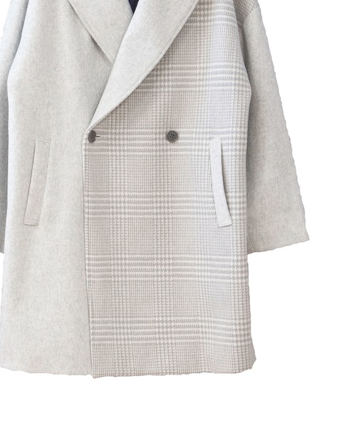 La SRIC(ラスリック)の「La SRIC / 3柄チェックCT(チェスターコート・レディース・ライトグレー/ブラック・38)」の9枚目の写真