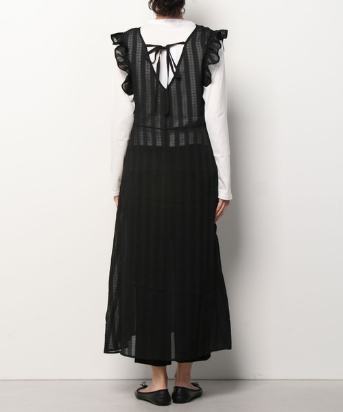 WEGO（ウィゴー）の「WEGO/フリルショルダーワンピース（ワンピース・レディース・ブラック/ブラウン・FREE）」の3枚目の写真