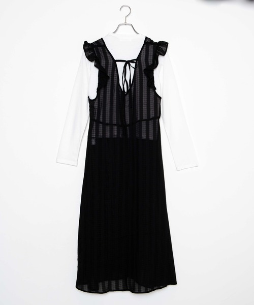 WEGO（ウィゴー）の「WEGO/フリルショルダーワンピース（ワンピース・レディース・ブラック/ブラウン・FREE）」の21枚目の写真