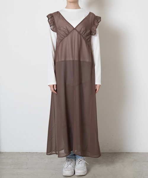 WEGO（ウィゴー）の「WEGO/フリルショルダーワンピース（ワンピース・レディース・ブラック/ブラウン・FREE）」の17枚目の写真