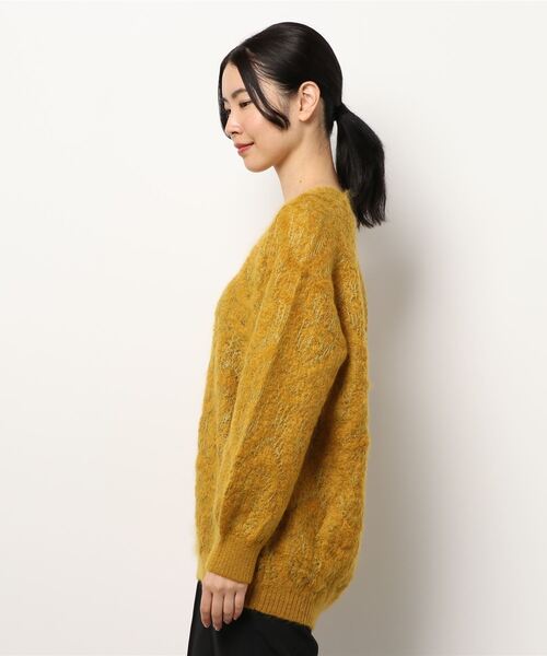 venit マスタード VネックニットCABaN コットンカシミヤ クルー