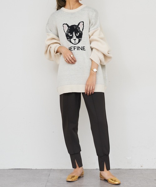 BONbazaar（ボンバザール）の「ネコジャガードニット（ニット/セーター・レディース・ホワイト系その他/ブラウン/ブルー系その他・FREE）」の6枚目の写真