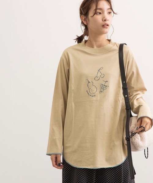 POU DOU DOU(プードゥドゥ)の「ギザギザステッチフルーツロングスリーブTee(Tシャツ/カットソー・レディース・ベージュ/オフホワイト・3)」の17枚目の写真