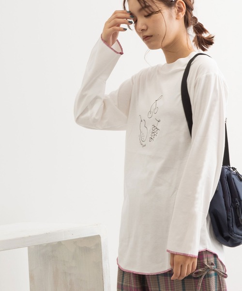POU DOU DOU(プードゥドゥ)の「ギザギザステッチフルーツロングスリーブTee(Tシャツ/カットソー・レディース・ベージュ/オフホワイト・3)」の18枚目の写真
