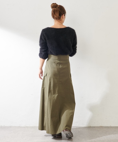 SHENERY（シーナリー）の「カットオフカーゴロングスカート（スカート・レディース・ブラック/カーキ・38/36）」の21枚目の写真