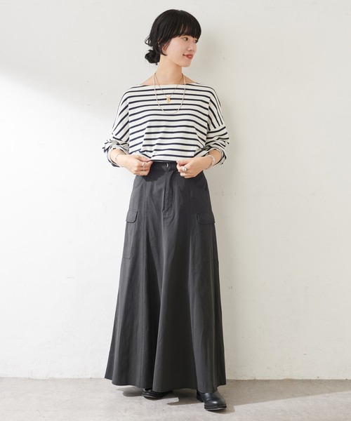 SHENERY（シーナリー）の「カットオフカーゴロングスカート（スカート・レディース・ブラック/カーキ・38/36）」の13枚目の写真