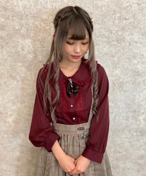 axes femme - ビジューリボンブローチ付ブラウス axes femme POETIQUE（アクシーズファムポエティック）の