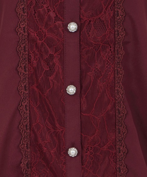 axes femme POETIQUE（アクシーズファムポエティック）の「ビジューブローチ付ＢＬ（シャツ/ブラウス・レディース・ワイン/キナリ/ブラック・MEDIUM）」の17枚目の写真