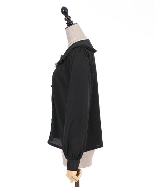 axes femme POETIQUE（アクシーズファムポエティック）の「ビジューブローチ付ＢＬ（シャツ/ブラウス・レディース・ワイン/キナリ/ブラック・MEDIUM）」の14枚目の写真