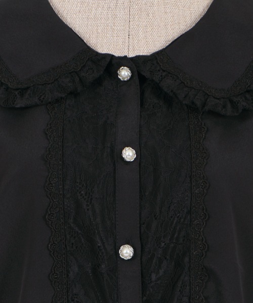 axes femme POETIQUE（アクシーズファムポエティック）の「ビジューブローチ付ＢＬ（シャツ/ブラウス・レディース・ワイン/キナリ/ブラック・MEDIUM）」の8枚目の写真
