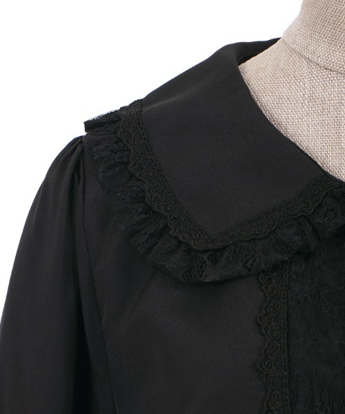 axes femme POETIQUE（アクシーズファムポエティック）の「ビジューブローチ付ＢＬ（シャツ/ブラウス・レディース・ワイン/キナリ/ブラック・MEDIUM）」の7枚目の写真
