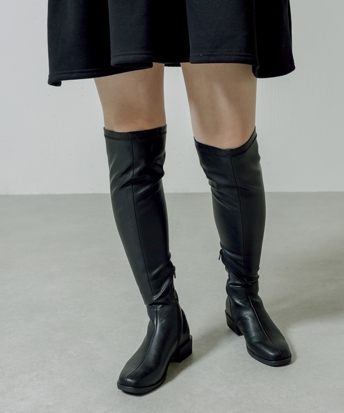 RASVOA(ラスボア)の「レザーニーハイブーツ(ブーツ・レディース・ブラック・M/L)」の9枚目の写真