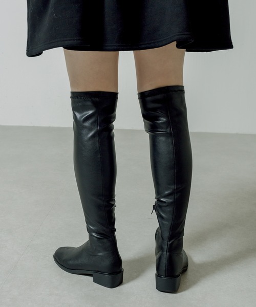 RASVOA(ラスボア)の「レザーニーハイブーツ(ブーツ・レディース・ブラック・M/L)」の13枚目の写真