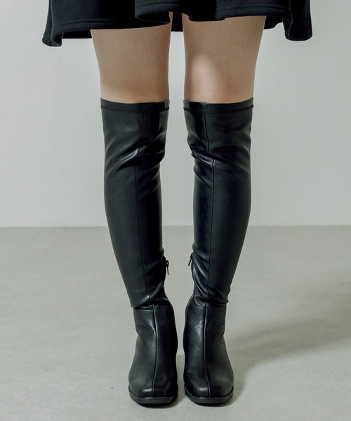 RASVOA(ラスボア)の「レザーニーハイブーツ(ブーツ・レディース・ブラック・M/L)」の2枚目の写真