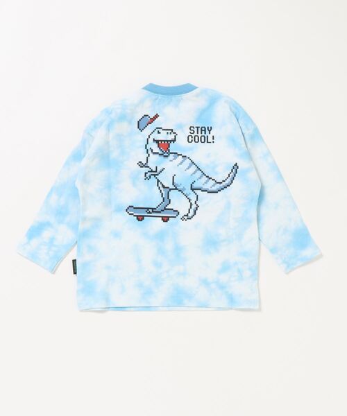 kladskap(クレードスコープ)の「タイダイ恐竜長袖Tシャツ(Tシャツ/カットソー・キッズ・ライトブルー/グレー・90cm/110cm/100cm/120cm/130cm)」の3枚目の写真