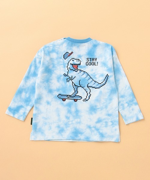 kladskap(クレードスコープ)の「タイダイ恐竜長袖Tシャツ(Tシャツ/カットソー・キッズ・ライトブルー/グレー・90cm/110cm/100cm/120cm/130cm)」の5枚目の写真