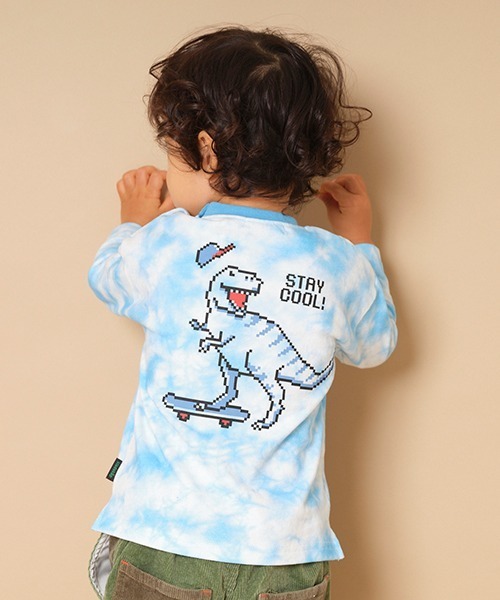kladskap(クレードスコープ)の「タイダイ恐竜長袖Tシャツ(Tシャツ/カットソー・キッズ・ライトブルー/グレー・90cm/110cm/100cm/120cm/130cm)」の13枚目の写真