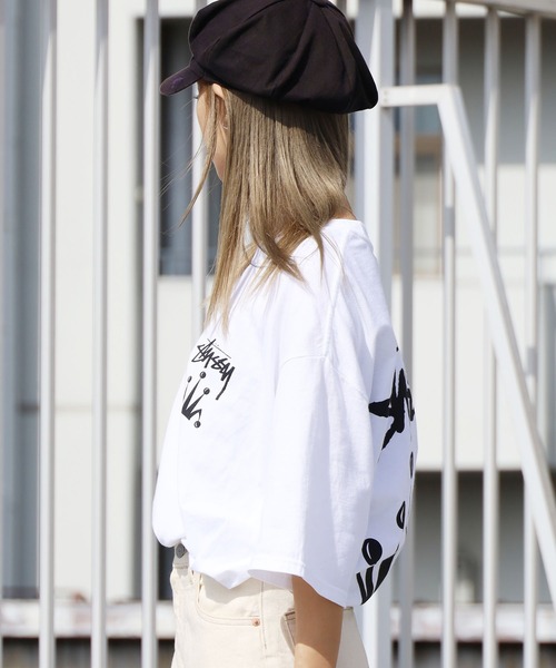 STUSSY(ステューシー)の「STUSSY/ステューシー STOCK CROWN TEE ブランドロゴ バックプリント クラウン ビッグシルエット(Tシャツ/カットソー・メンズ・ブラック/ホワイト/オレンジ・XL/L/S)」の4枚目の写真