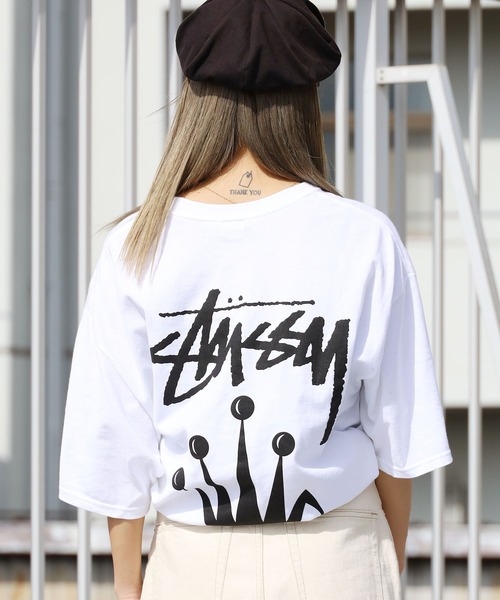 STUSSY(ステューシー)の「STUSSY/ステューシー STOCK CROWN TEE ブランドロゴ バックプリント クラウン ビッグシルエット(Tシャツ/カットソー・メンズ・ブラック/ホワイト/オレンジ・XL/L/S)」の5枚目の写真