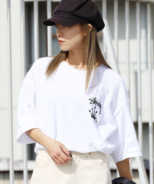 STUSSY(ステューシー)の「STUSSY/ステューシー STOCK CROWN TEE ブランドロゴ バックプリント クラウン ビッグシルエット(Tシャツ/カットソー・メンズ・ブラック/ホワイト/オレンジ・XL/L/S)」の21枚目の写真