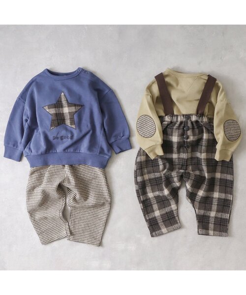 BREEZE by yumi.（ブリーズバイユミ）の「WEB限定 パッチワークトレーナー【BREEZE by yumi.】（スウェット・キッズ・ベージュ/ブラウン/カーキ/ネイビー・100/110/120/130/90/80/140）」の6枚目の写真