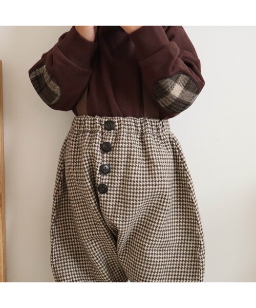 BREEZE by yumi.（ブリーズバイユミ）の「WEB限定 パッチワークトレーナー【BREEZE by yumi.】（スウェット・キッズ・ベージュ/ブラウン/カーキ/ネイビー・100/110/120/130/90/80/140）」の9枚目の写真