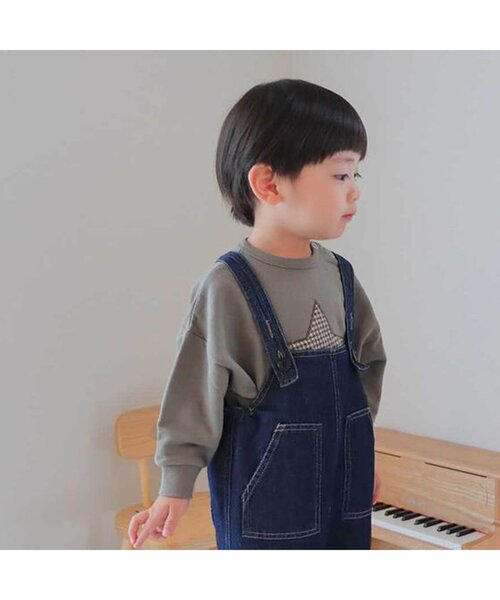 BREEZE by yumi.（ブリーズバイユミ）の「WEB限定 パッチワークトレーナー【BREEZE by yumi.】（スウェット・キッズ・ベージュ/ブラウン/カーキ/ネイビー・100/110/120/130/90/80/140）」の13枚目の写真