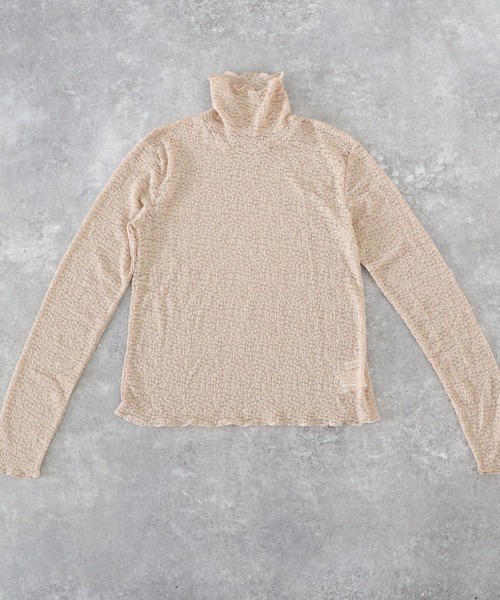 archives（アルシーヴ）の「ハイネックレースＴＯＰＳ（Tシャツ/カットソー・レディース・ブラウン/オフホワイト/ベージュ・MEDIUM）」の9枚目の写真