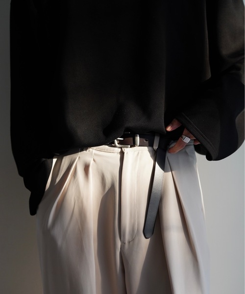 LILL（リル）の「3点尾錠リアルレザーロングナローベルト（ベルト・メンズ・ブラック/ダークブラウン/ベージュ・FREE）」の3枚目の写真