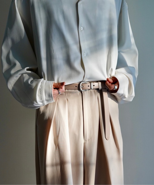 LILL（リル）の「3点尾錠リアルレザーロングナローベルト（ベルト・メンズ・ブラック/ダークブラウン/ベージュ・FREE）」の14枚目の写真