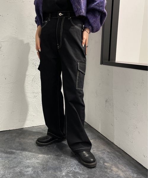 apres jour mignon（アプレジュールミニョン）の「カーゴパンツ【ZOZOTOWN限定アイテム】（カーゴパンツ・レディース・ボルドー/ブラック/ダークグリーン・MEDIUM/X-LARGE/SMALL）」の2枚目の写真