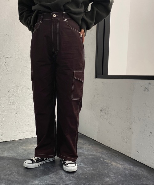 apres jour mignon（アプレジュールミニョン）の「カーゴパンツ【ZOZOTOWN限定アイテム】（カーゴパンツ・レディース・ボルドー/ブラック/ダークグリーン・MEDIUM/X-LARGE/SMALL）」の17枚目の写真