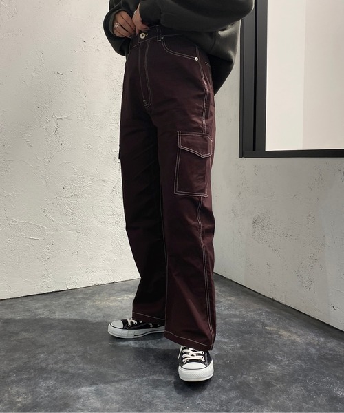 apres jour mignon（アプレジュールミニョン）の「カーゴパンツ【ZOZOTOWN限定アイテム】（カーゴパンツ・レディース・ボルドー/ブラック/ダークグリーン・MEDIUM/X-LARGE/SMALL）」の18枚目の写真