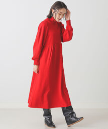 BEAMS LIGHTS（ビームスライツ）の「BEAMS LIGHTS / 12ゲージ タートルネック 切り替え フレア ニット ワンピース（ワンピース）」