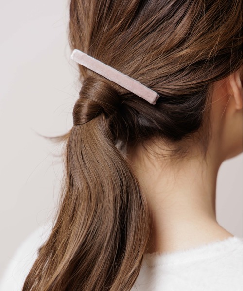 flower（フラワー）の「シンプリーベロアクリップ（ヘアピン・レディース・ブラック/ピンク・FREE）」の2枚目の写真