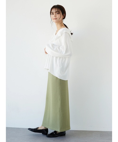 CRAFT STANDARD BOUTIQUE（クラフトスタンダードブティック）の「【追加】リブロングスカート　＊◆（スカート・レディース・ブラック/カーキ・FREE）」の21枚目の写真