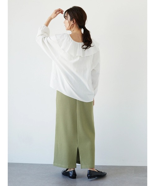 CRAFT STANDARD BOUTIQUE（クラフトスタンダードブティック）の「【追加】リブロングスカート　＊◆（スカート・レディース・ブラック/カーキ・FREE）」の17枚目の写真