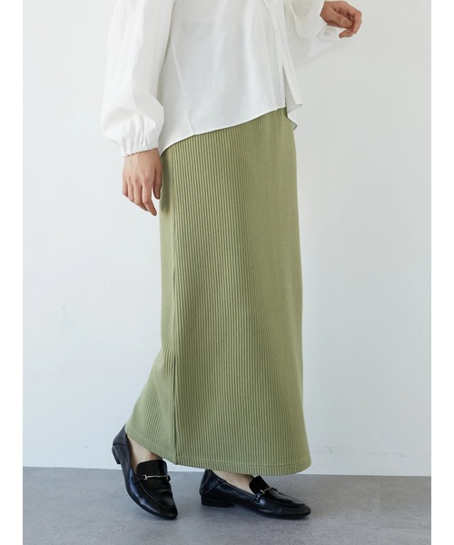 CRAFT STANDARD BOUTIQUE（クラフトスタンダードブティック）の「【追加】リブロングスカート　＊◆（スカート・レディース・ブラック/カーキ・FREE）」の12枚目の写真