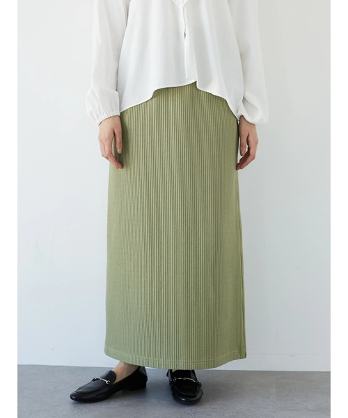 CRAFT STANDARD BOUTIQUE（クラフトスタンダードブティック）の「【追加】リブロングスカート　＊◆（スカート・レディース・ブラック/カーキ・FREE）」の7枚目の写真